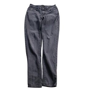 Levis Jeans Womens 26 Gray‎ Charcoal Straight Leg Studded Pockets Denim Casual